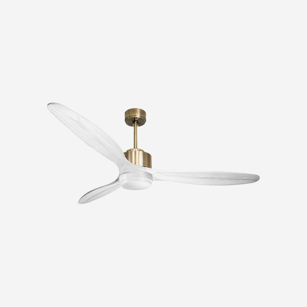 Ventilateur de plafond Réversible  Thermostat Dimmable Wifi Moteur à courant continu Toits en pente Télécommande Lumière à trois tons Hypersilence Mémoire