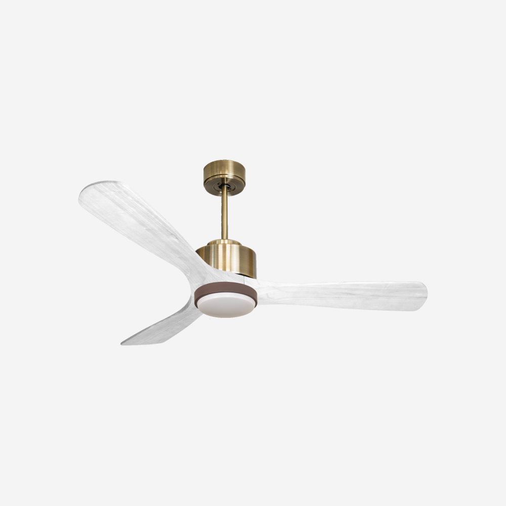 Ventilateur de plafond Réversible  Thermostat Dimmable Wifi Moteur à courant continu Toits en pente Télécommande Lumière à trois tons Hypersilence Mémoire