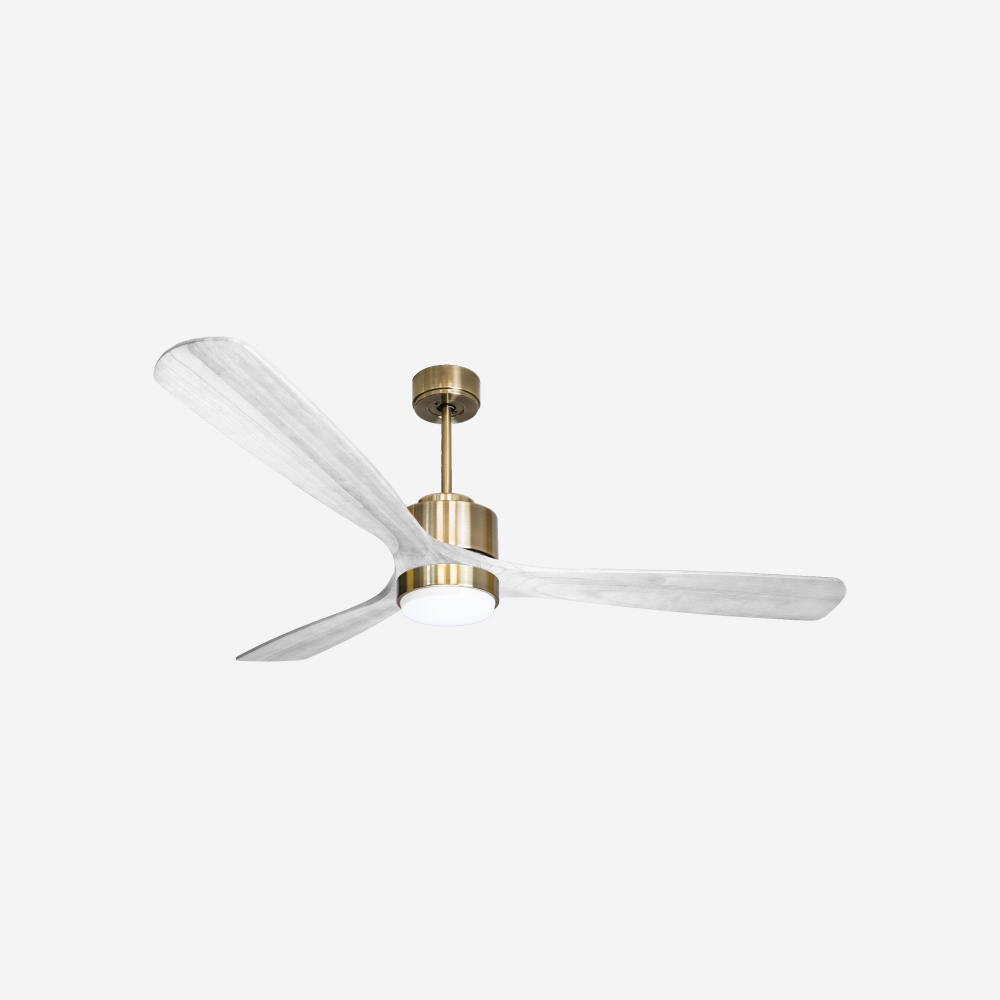 Ventilateur de plafond Réversible  Thermostat Dimmable Wifi Moteur à courant continu Toits en pente Télécommande Lumière à trois tons Hypersilence Mémoire