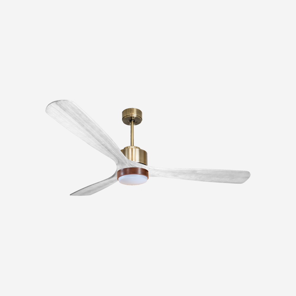 Ventilateur de plafond Réversible  Thermostat Dimmable Wifi Moteur à courant continu Toits en pente Télécommande Lumière à trois tons Hypersilence Mémoire