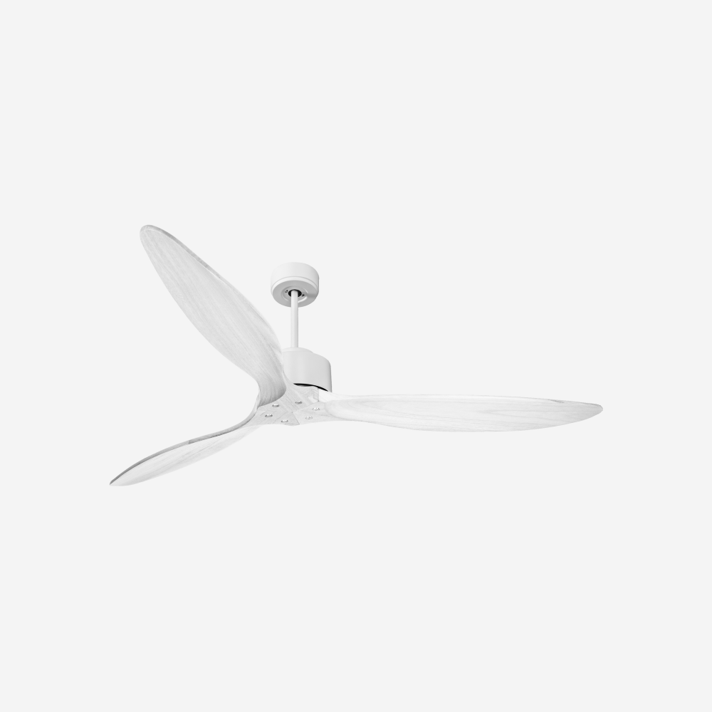 Ventilateur de plafond Réversible  Thermostat Wifi Moteur à courant continu Toits en pente Télécommande Hypersilence Mémoire FullWood