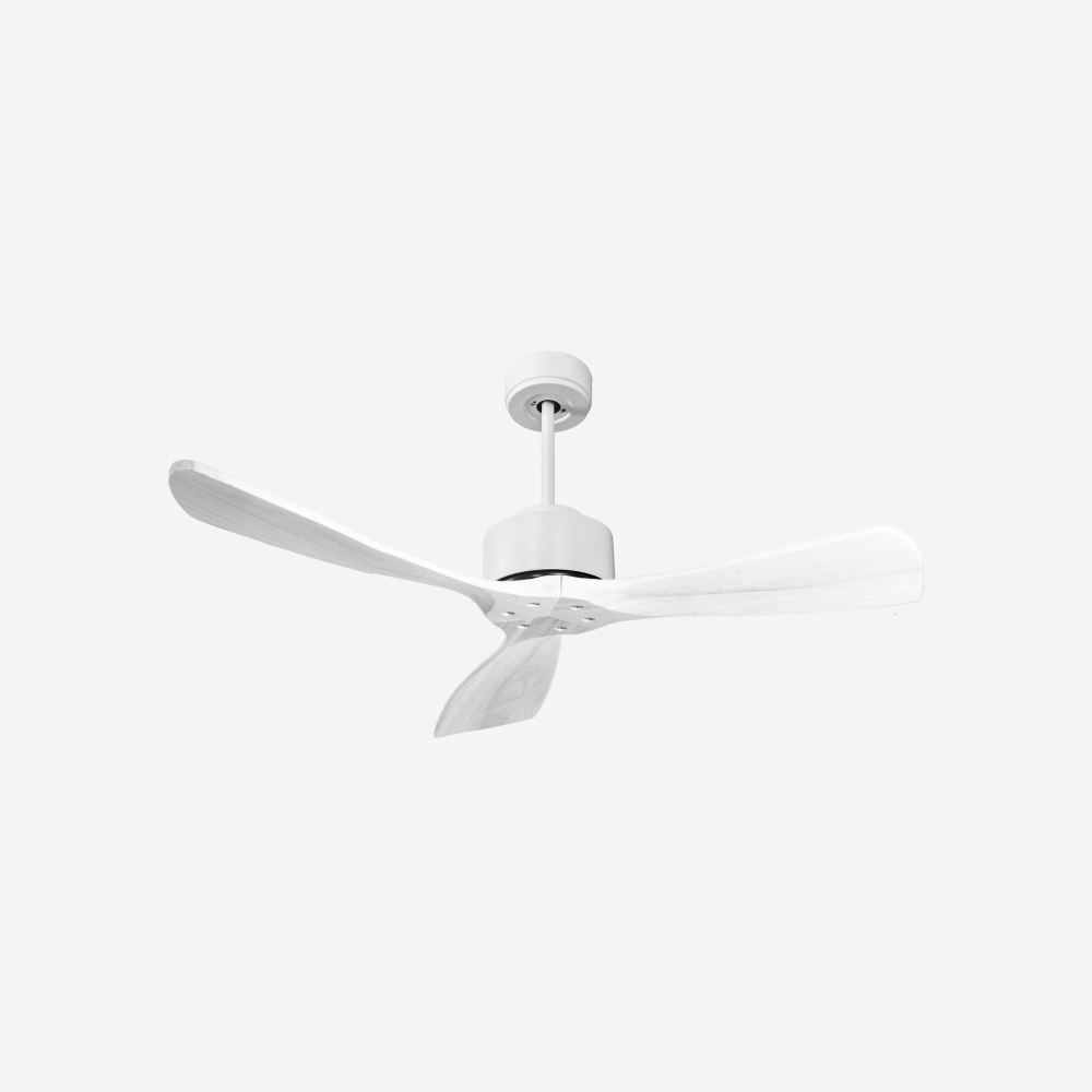 Ventilateur de plafond Réversible  Thermostat Wifi Moteur à courant continu Toits en pente Télécommande Hypersilence Mémoire FullWood