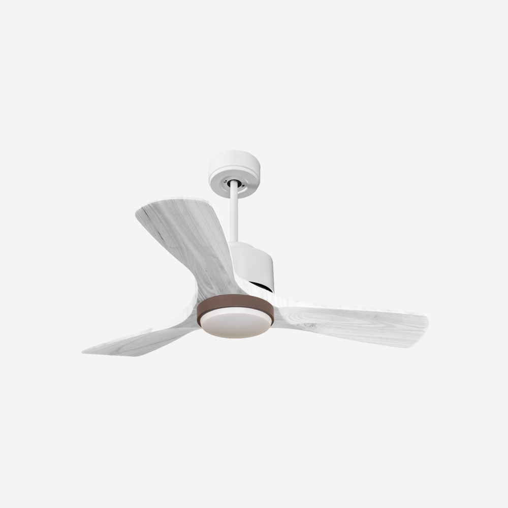 Ventilateur de plafond Réversible  Thermostat Dimmable Wifi Moteur à courant continu Toits en pente Télécommande Lumière à trois tons Hypersilence Mémoire