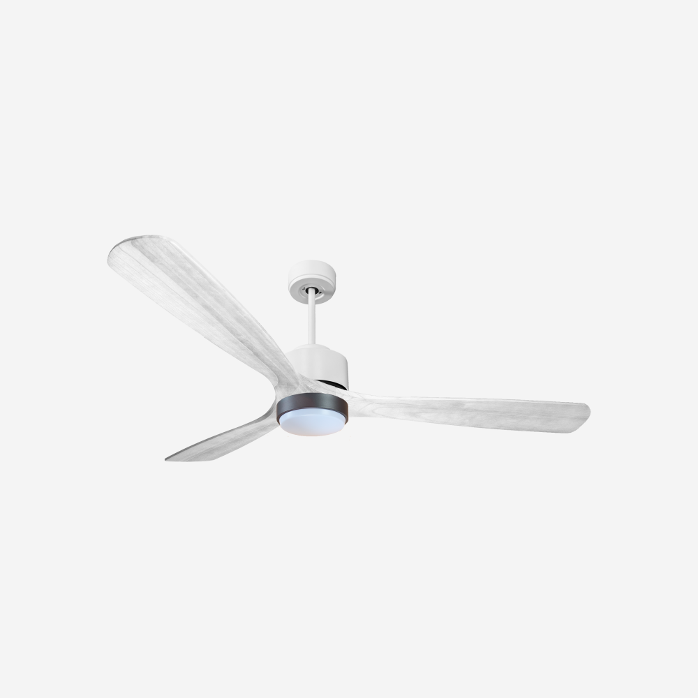 Ventilateur de plafond Réversible  Thermostat Dimmable Wifi Moteur à courant continu Toits en pente Télécommande Lumière à trois tons Hypersilence Mémoire