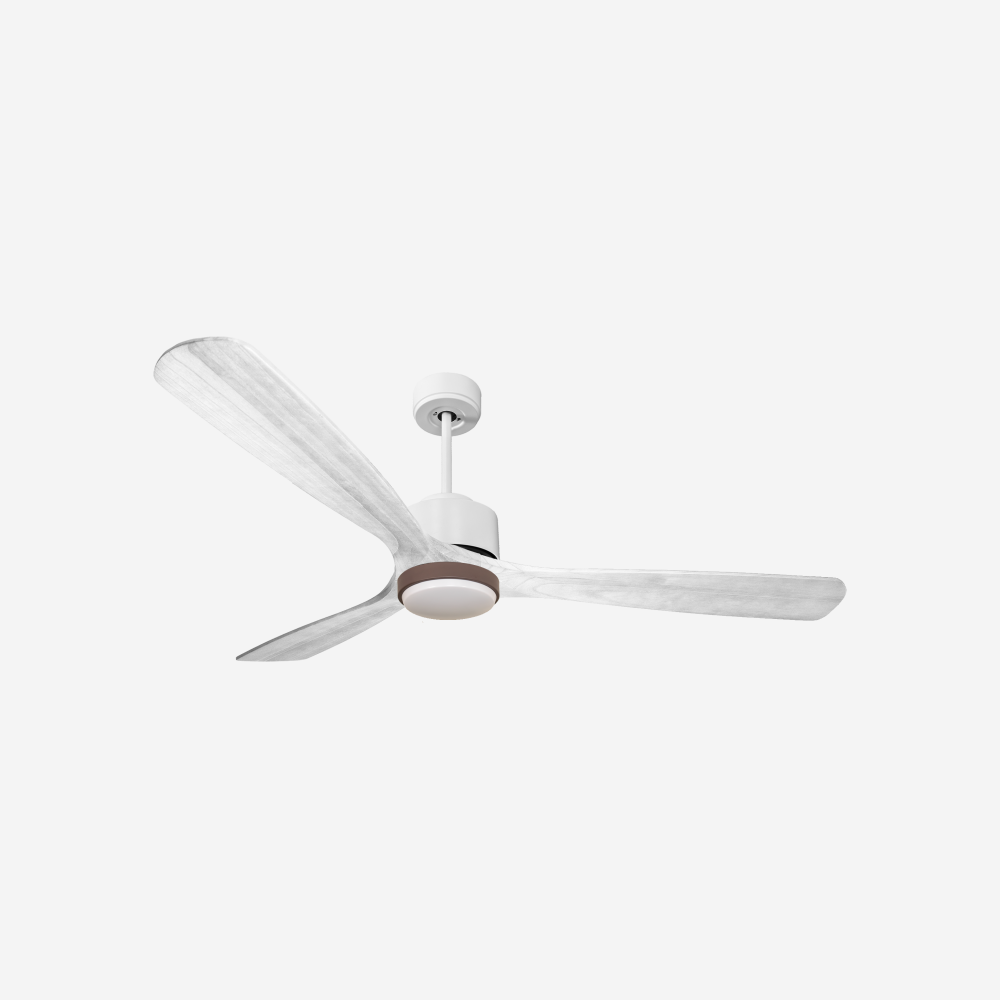 Ventilateur de plafond Réversible  Thermostat Dimmable Wifi Moteur à courant continu Toits en pente Télécommande Lumière à trois tons Hypersilence Mémoire