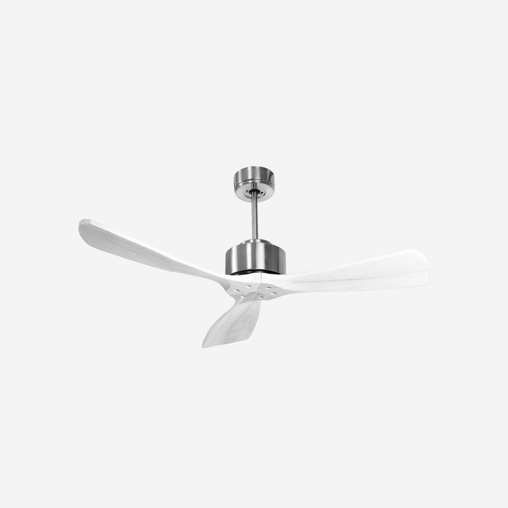 Ventilateur de plafond Réversible  Thermostat Wifi Moteur à courant continu Toits en pente Télécommande Hypersilence Mémoire FullWood