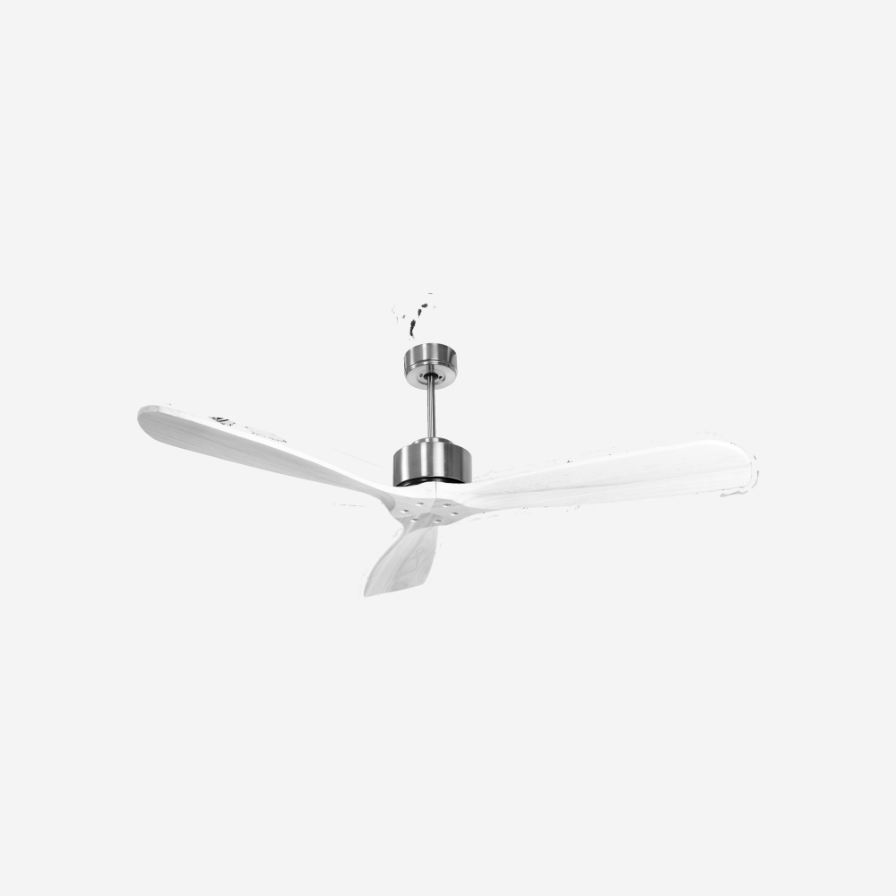 Ventilateur de plafond Réversible  Thermostat Wifi Moteur à courant continu Toits en pente Télécommande Hypersilence Mémoire FullWood