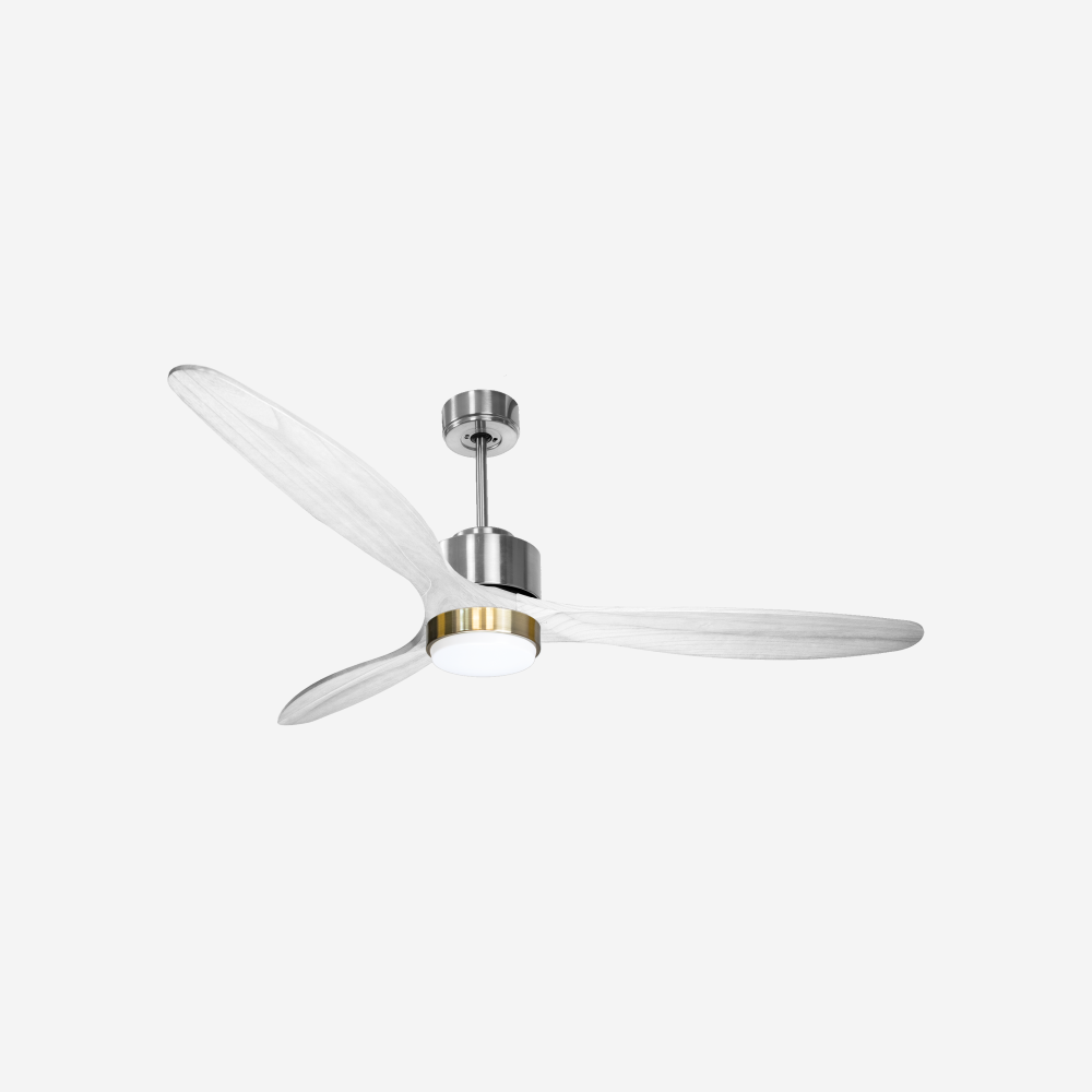 Ventilateur de plafond Réversible  Thermostat Dimmable Wifi Moteur à courant continu Toits en pente Télécommande Lumière à trois tons Hypersilence Mémoire