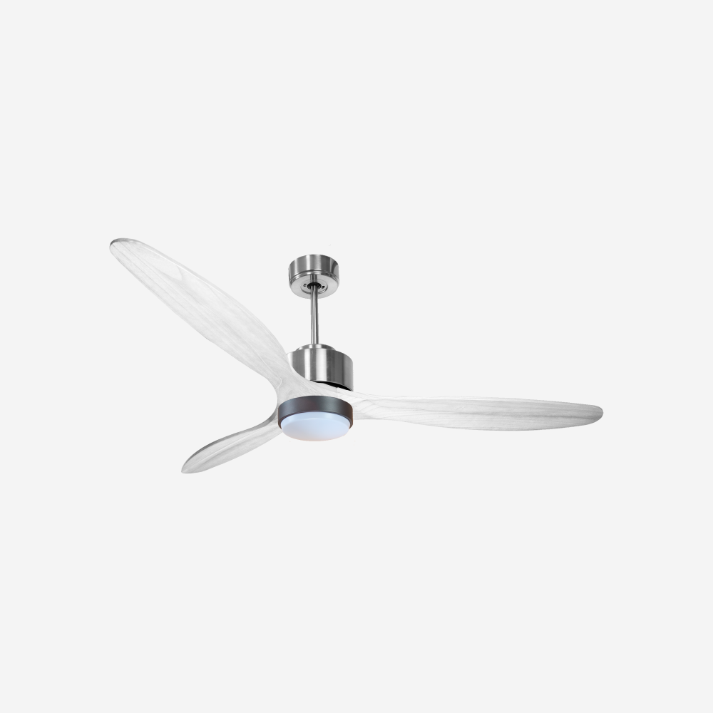 Ventilateur de plafond Réversible  Thermostat Dimmable Wifi Moteur à courant continu Toits en pente Télécommande Lumière à trois tons Hypersilence Mémoire