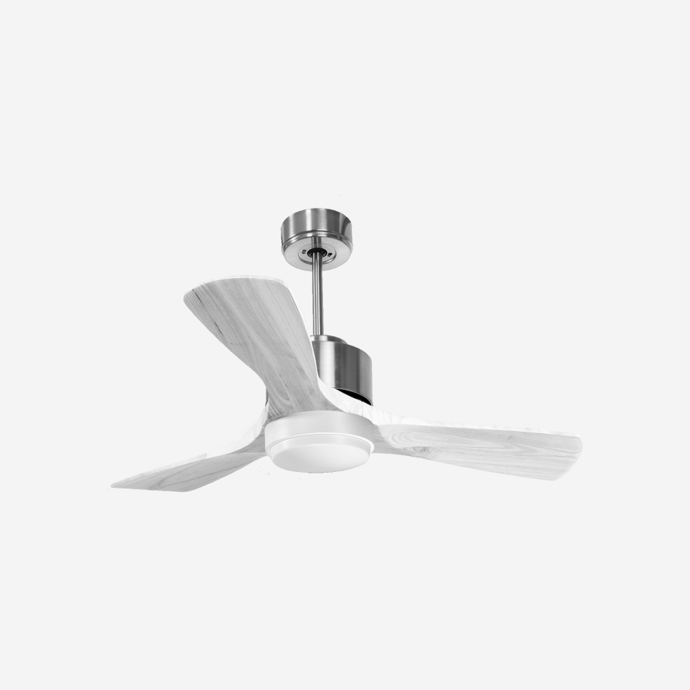 Ventilateur de plafond Réversible  Thermostat Dimmable Wifi Moteur à courant continu Toits en pente Télécommande Lumière à trois tons Hypersilence Mémoire