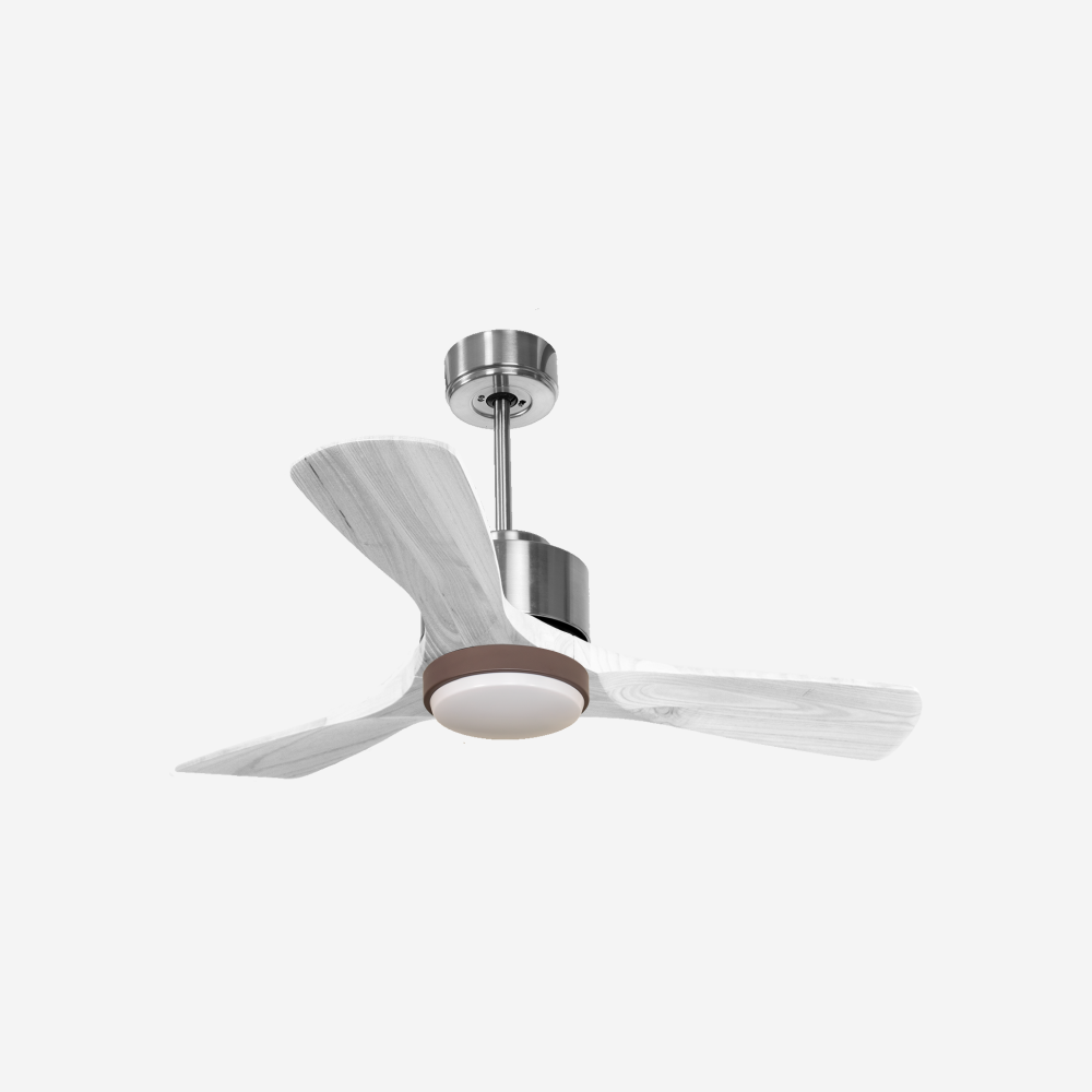 Ventilateur de plafond Réversible  Thermostat Dimmable Wifi Moteur à courant continu Toits en pente Télécommande Lumière à trois tons Hypersilence Mémoire