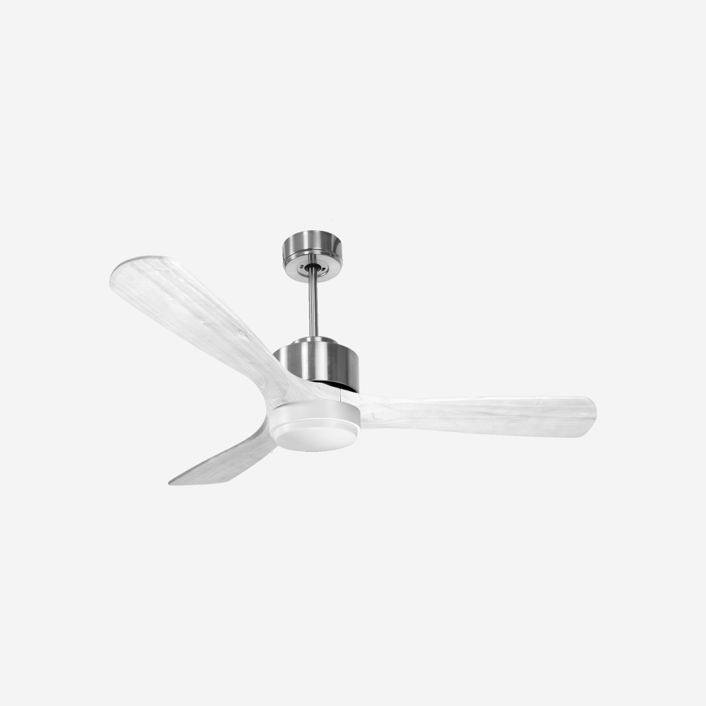 Ventilateur de plafond Réversible  Thermostat Dimmable Wifi Moteur à courant continu Toits en pente Télécommande Lumière à trois tons Hypersilence Mémoire
