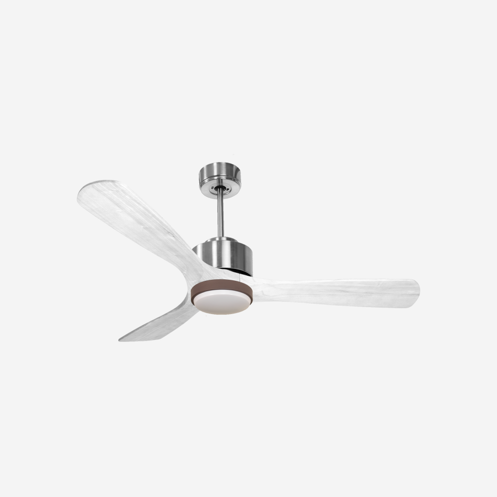 Ventilateur de plafond Réversible  Thermostat Dimmable Wifi Moteur à courant continu Toits en pente Télécommande Lumière à trois tons Hypersilence Mémoire