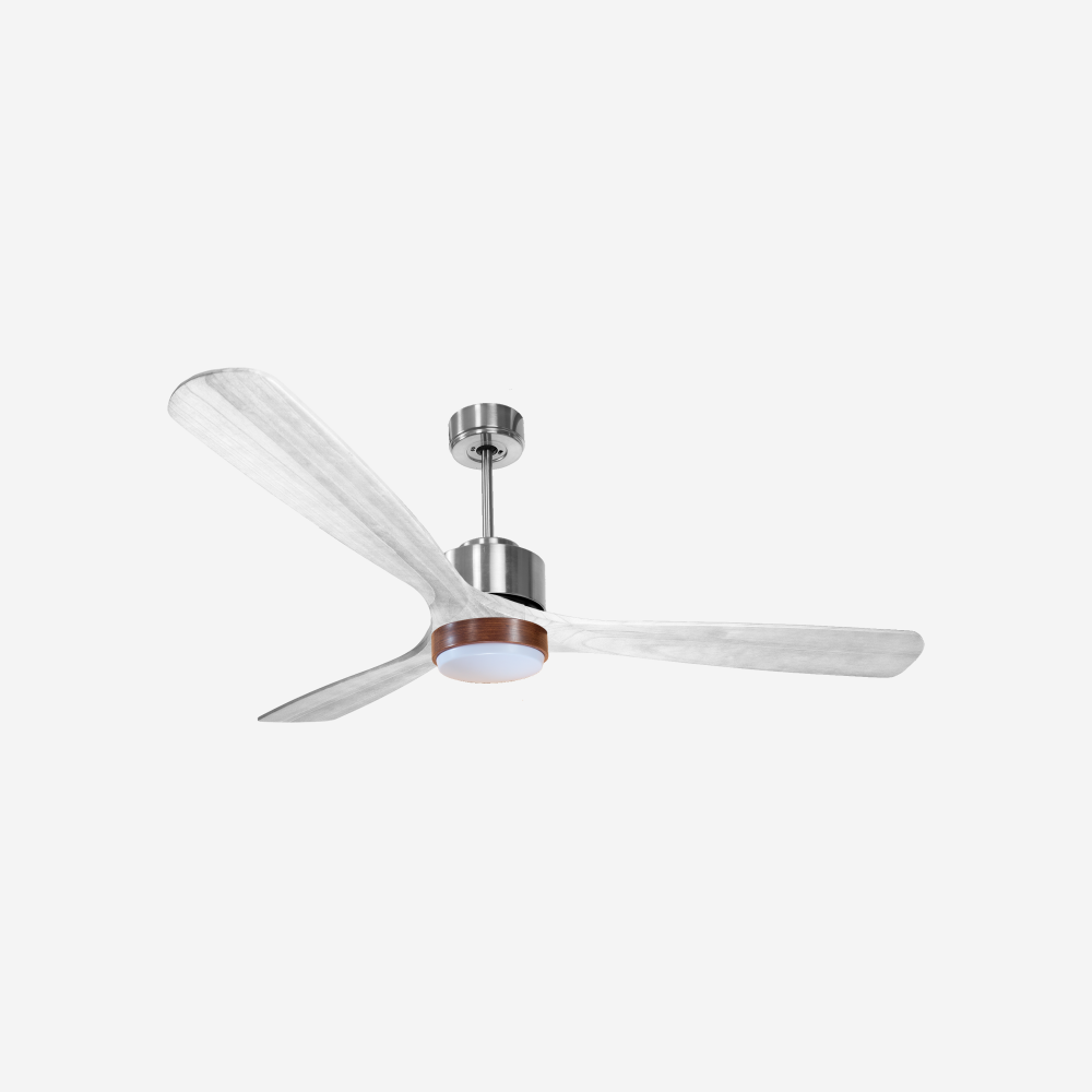 Ventilateur de plafond Réversible  Thermostat Dimmable Wifi Moteur à courant continu Toits en pente Télécommande Lumière à trois tons Hypersilence Mémoire