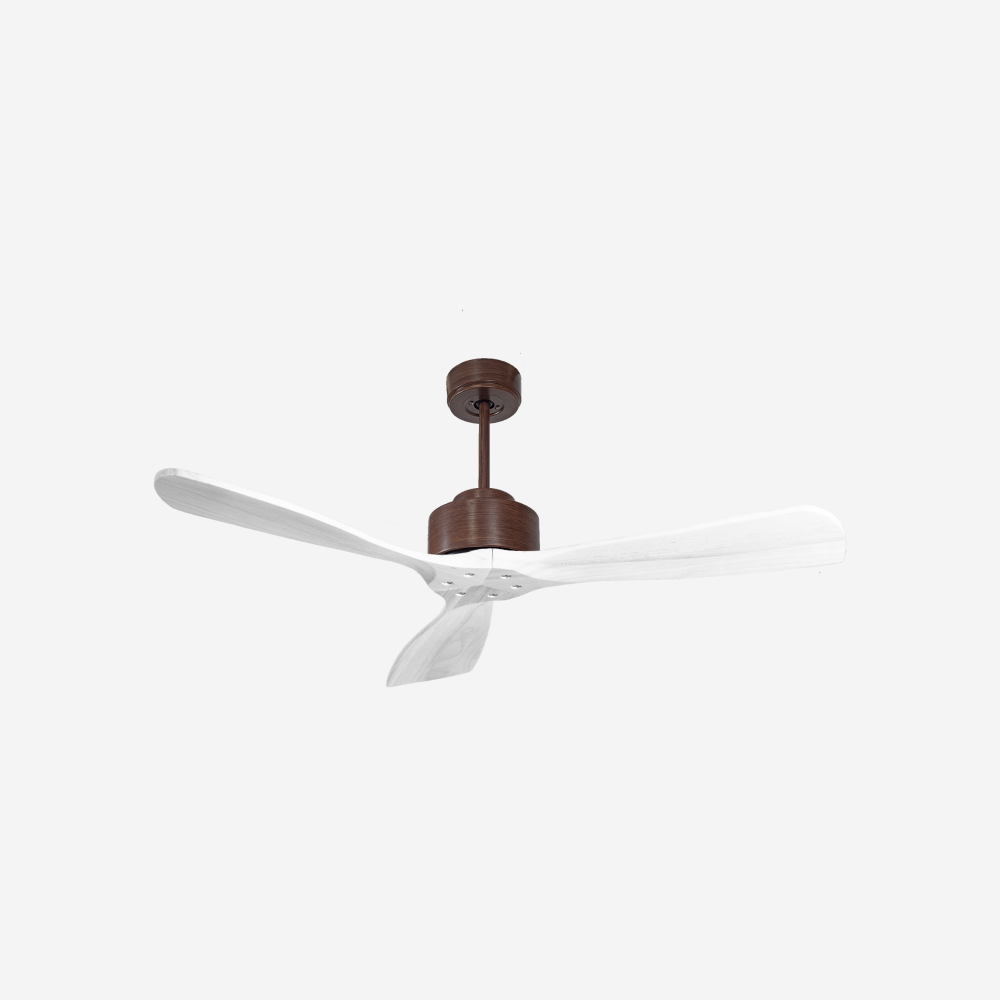 Ventilateur de plafond Réversible  Thermostat Wifi Moteur à courant continu Toits en pente Télécommande Hypersilence Mémoire FullWood