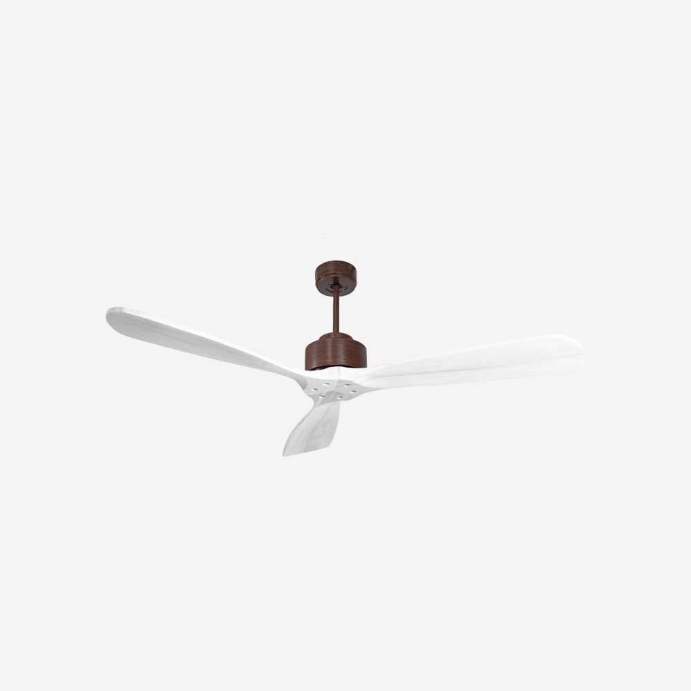 Ventilateur de plafond Réversible  Thermostat Wifi Moteur à courant continu Toits en pente Télécommande Hypersilence Mémoire FullWood