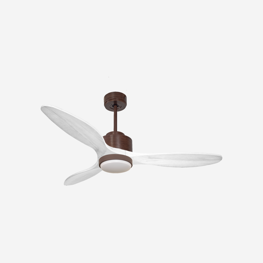 Ventilateur de plafond Réversible  Thermostat Dimmable Wifi Moteur à courant continu Toits en pente Télécommande Lumière à trois tons Hypersilence Mémoire