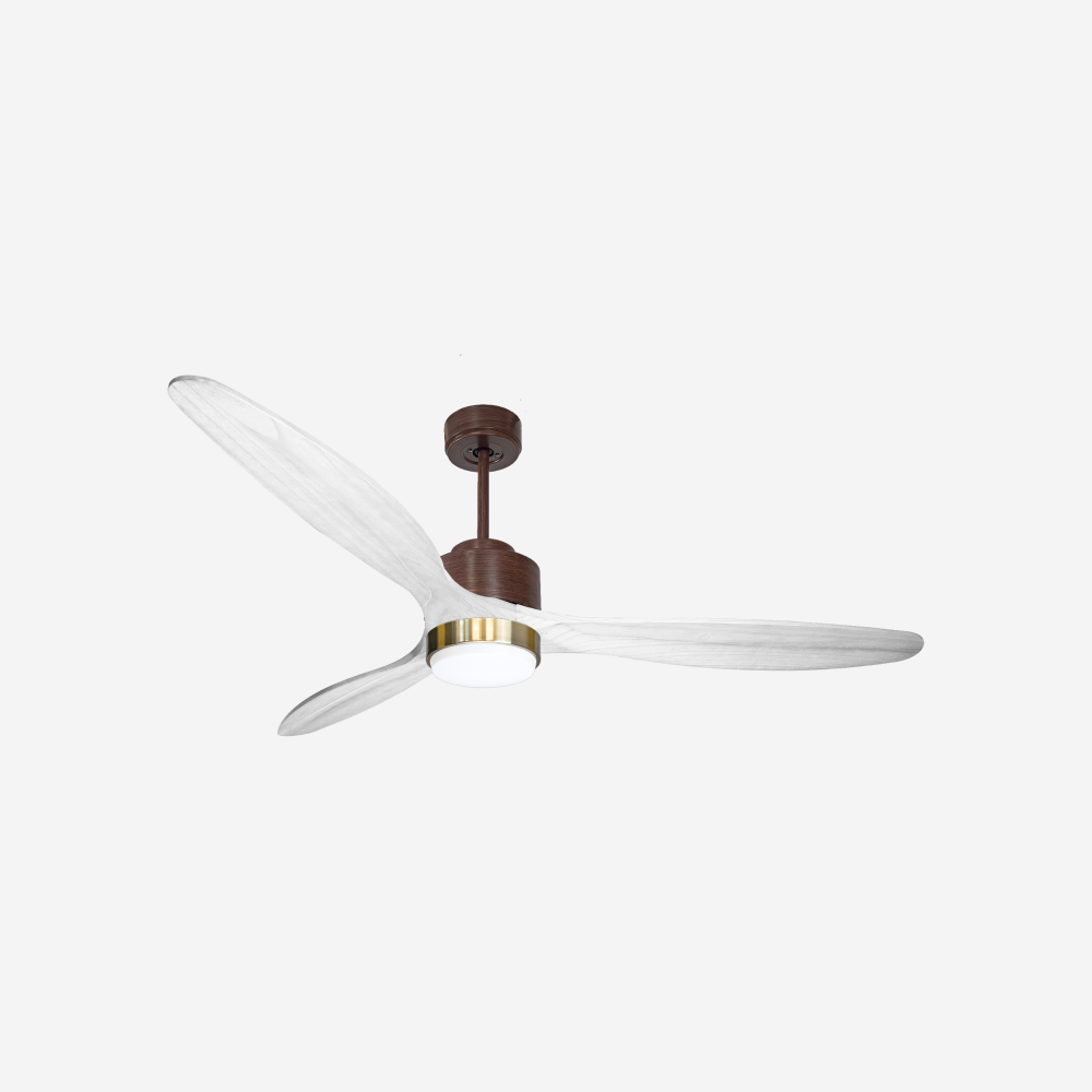 Ventilateur de plafond Réversible  Thermostat Dimmable Wifi Moteur à courant continu Toits en pente Télécommande Lumière à trois tons Hypersilence Mémoire
