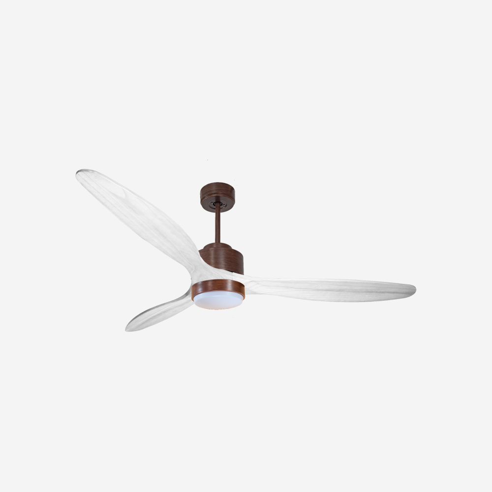 Ventilateur de plafond Réversible  Thermostat Dimmable Wifi Moteur à courant continu Toits en pente Télécommande Lumière à trois tons Hypersilence Mémoire