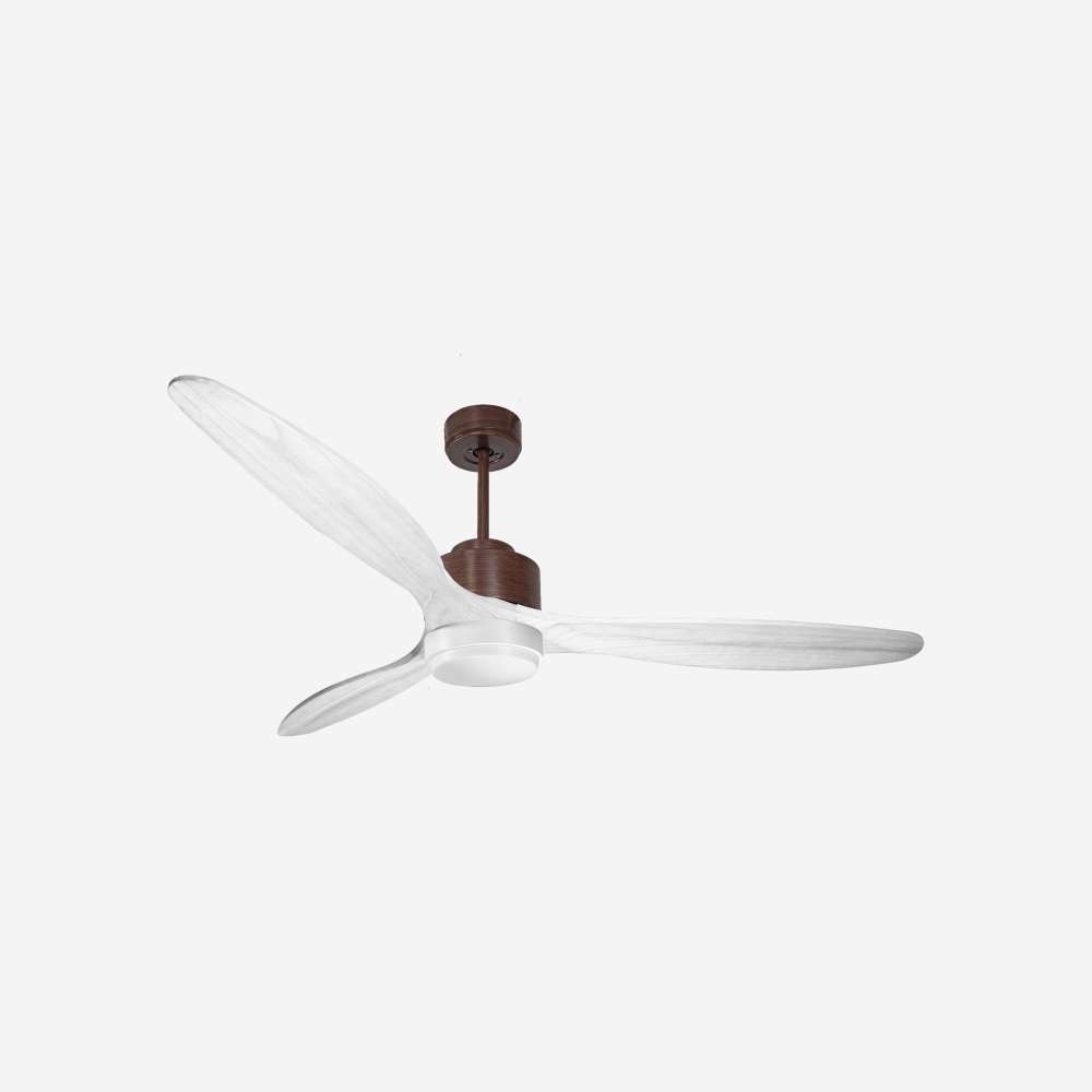 Ventilateur de plafond Réversible  Thermostat Dimmable Wifi Moteur à courant continu Toits en pente Télécommande Lumière à trois tons Hypersilence Mémoire