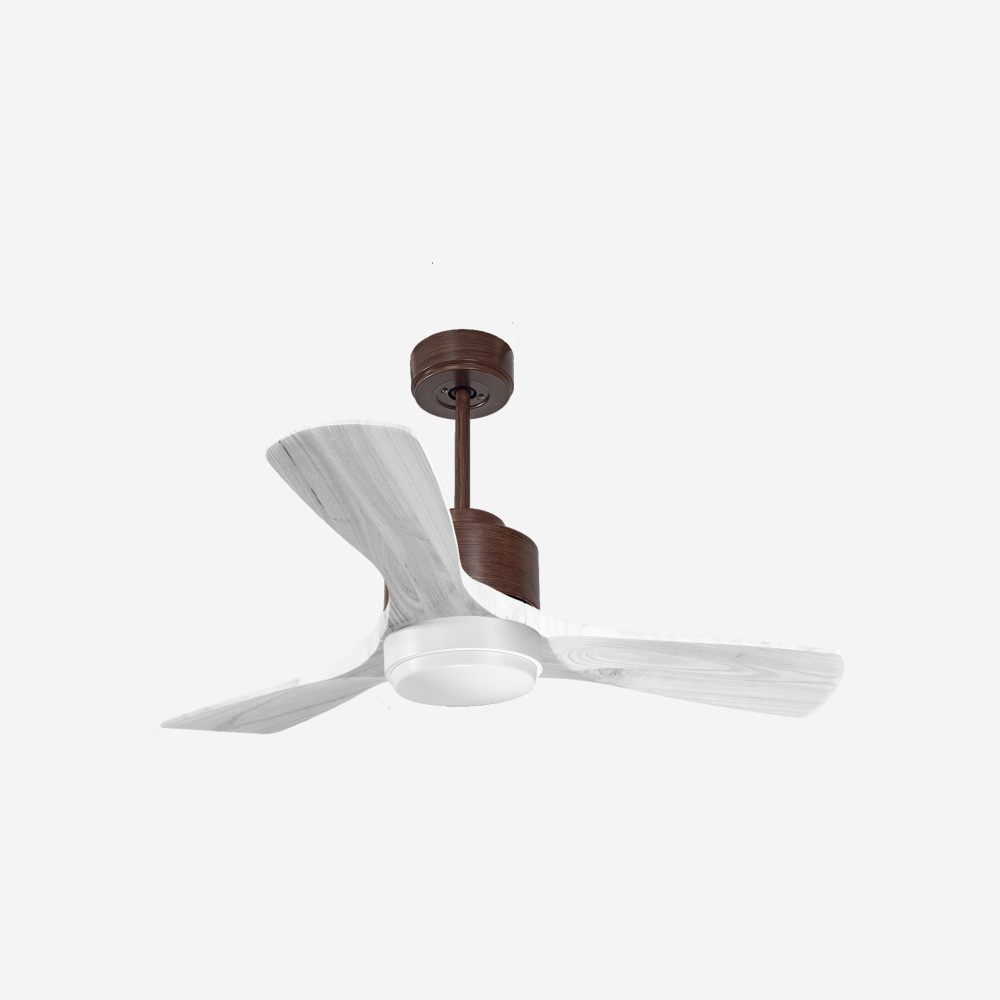 Ventilateur de plafond Réversible  Thermostat Dimmable Wifi Moteur à courant continu Toits en pente Télécommande Lumière à trois tons Hypersilence Mémoire