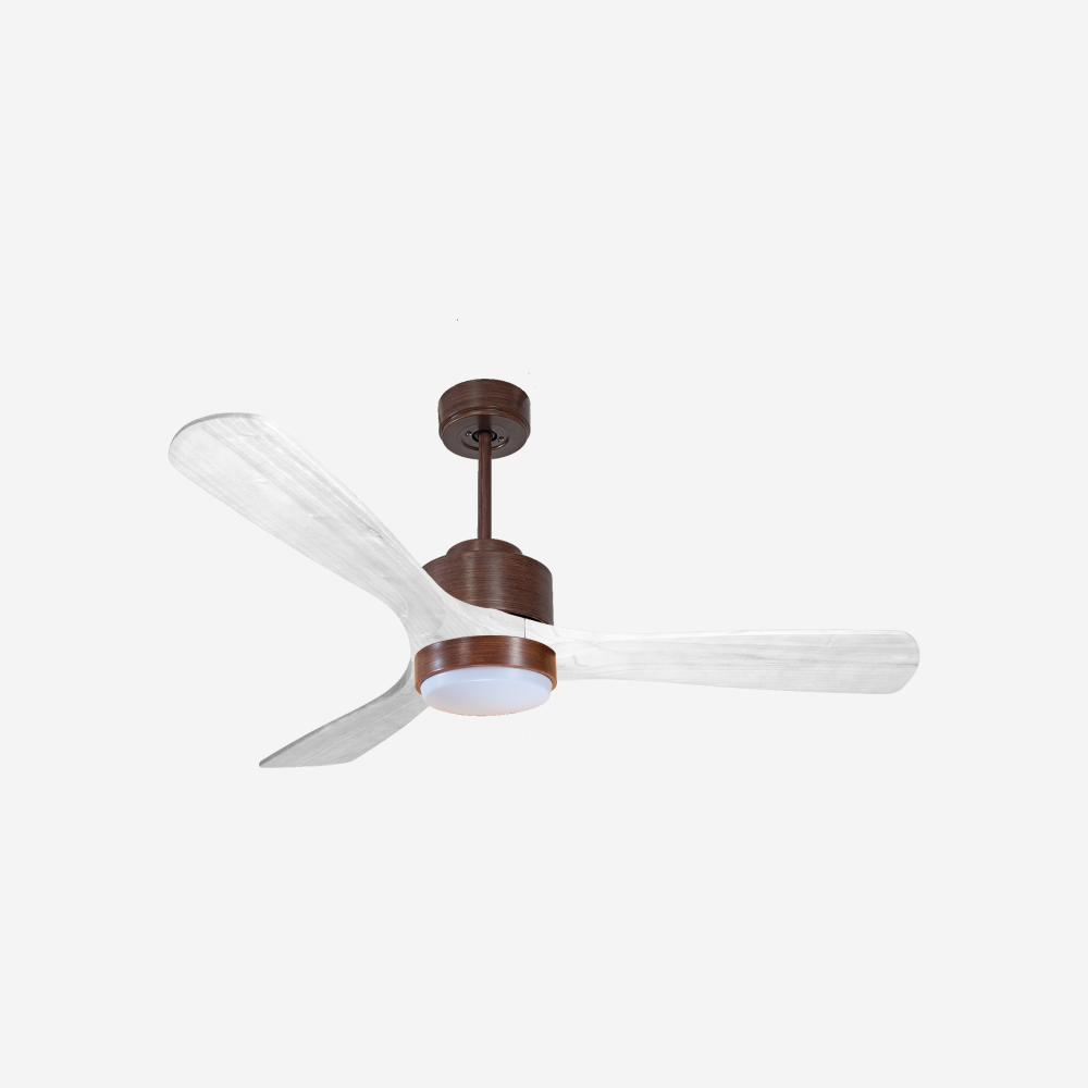 Ventilateur de plafond Réversible  Thermostat Dimmable Wifi Moteur à courant continu Toits en pente Télécommande Lumière à trois tons Hypersilence Mémoire
