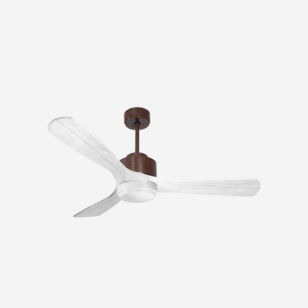 Ventilateur de plafond Réversible  Thermostat Dimmable Wifi Moteur à courant continu Toits en pente Télécommande Lumière à trois tons Hypersilence Mémoire