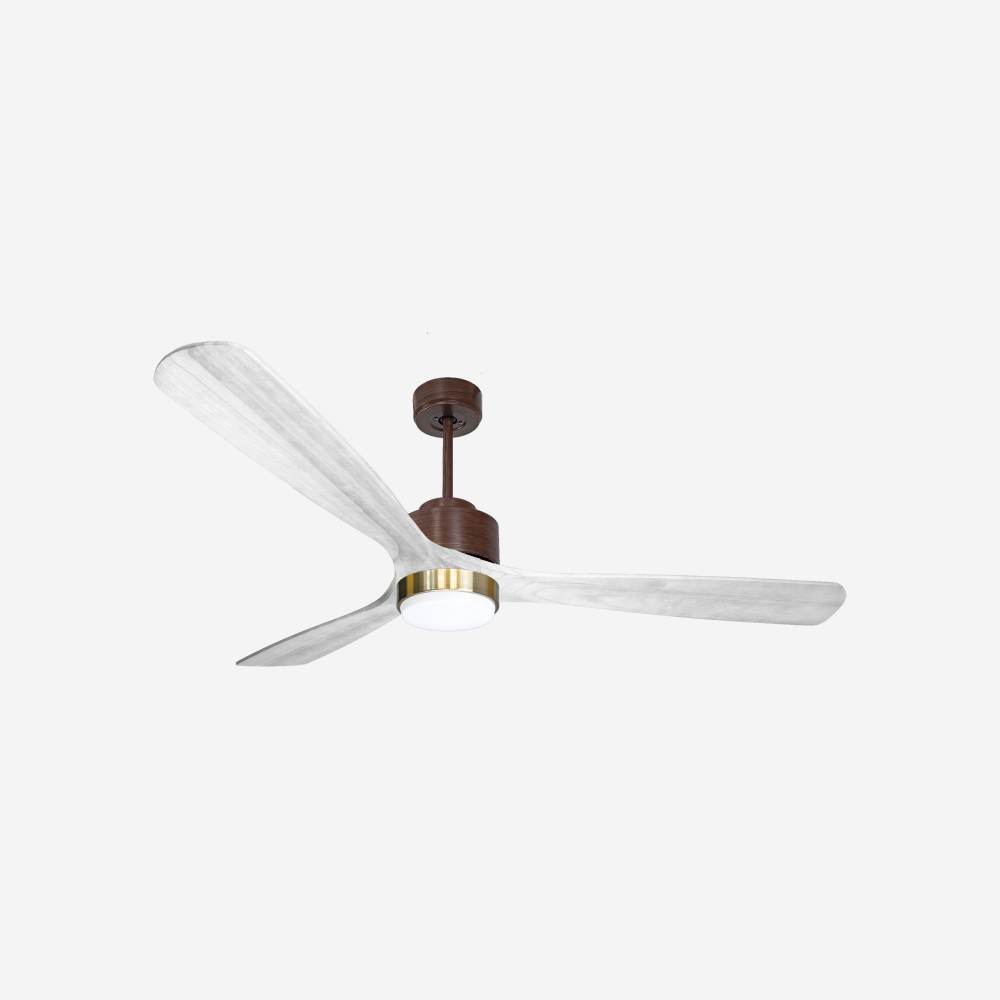 Ventilateur de plafond Réversible  Thermostat Dimmable Wifi Moteur à courant continu Toits en pente Télécommande Lumière à trois tons Hypersilence Mémoire