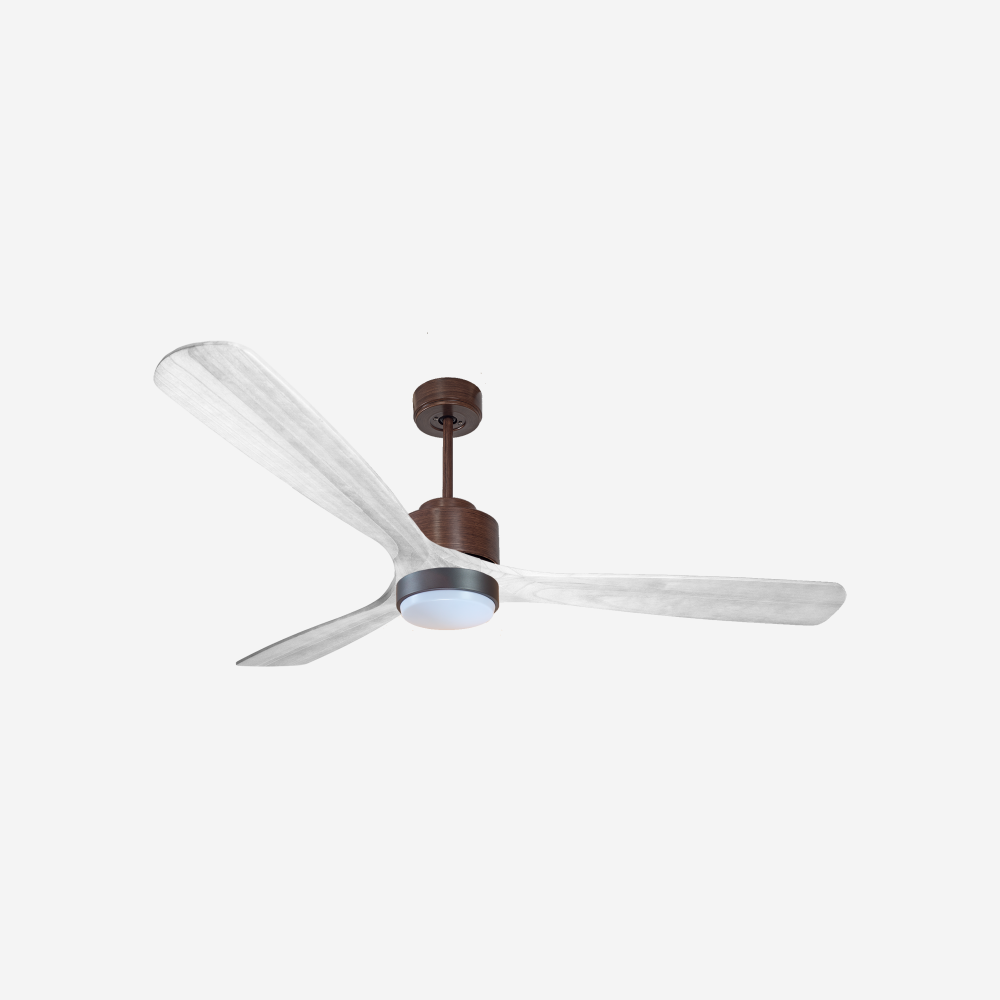 Ventilateur de plafond Réversible  Thermostat Dimmable Wifi Moteur à courant continu Toits en pente Télécommande Lumière à trois tons Hypersilence Mémoire