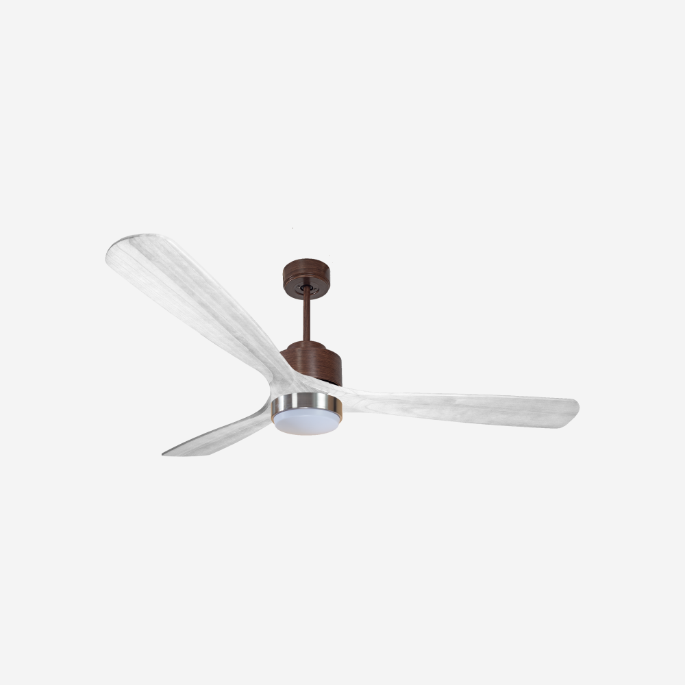 Ventilateur de plafond Réversible  Thermostat Dimmable Wifi Moteur à courant continu Toits en pente Télécommande Lumière à trois tons Hypersilence Mémoire
