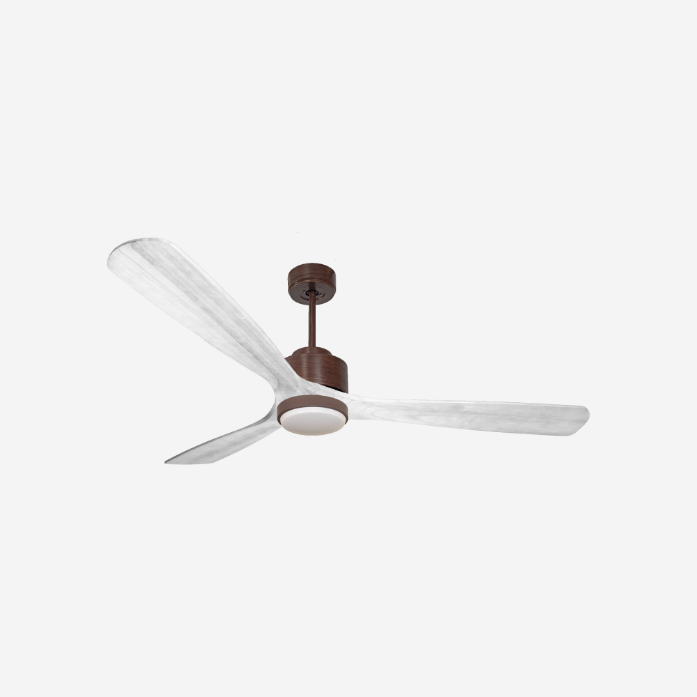 Ventilateur de plafond Réversible  Thermostat Dimmable Wifi Moteur à courant continu Toits en pente Télécommande Lumière à trois tons Hypersilence Mémoire