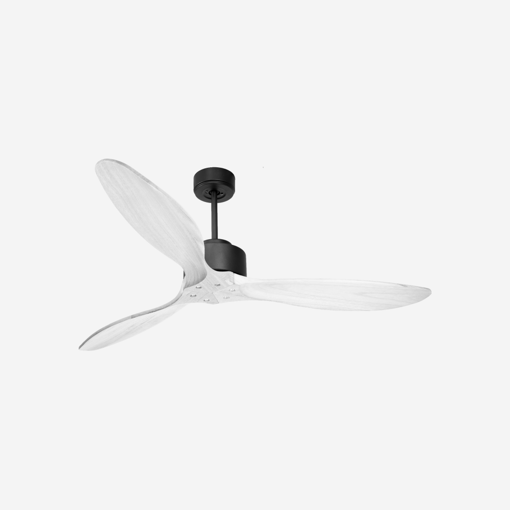 Ventilateur de plafond Réversible  Thermostat Wifi Moteur à courant continu Toits en pente Télécommande Hypersilence Mémoire FullWood