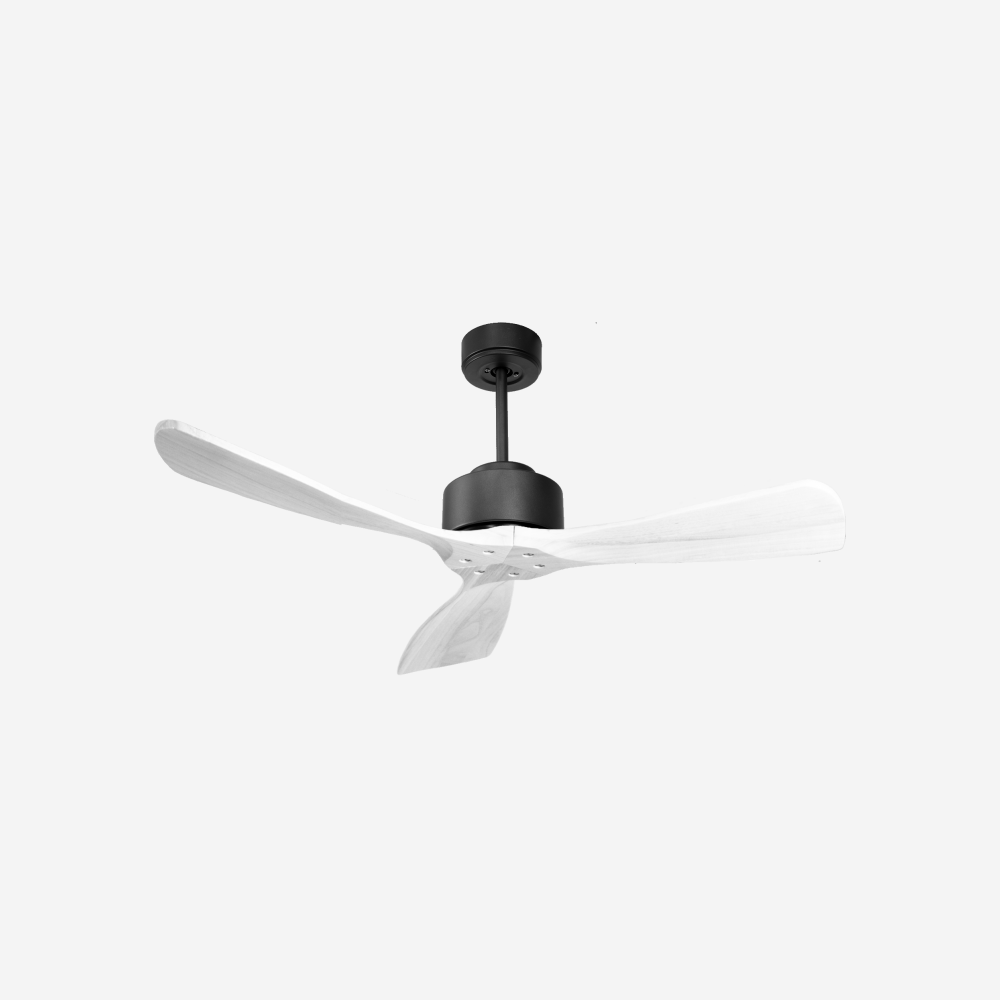 Ventilateur de plafond Réversible  Thermostat Wifi Moteur à courant continu Toits en pente Télécommande Hypersilence Mémoire FullWood