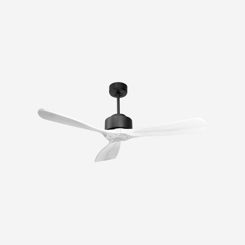 Ventilateur de plafond Réversible  Thermostat Wifi Moteur à courant continu Toits en pente Télécommande Hypersilence Mémoire FullWood