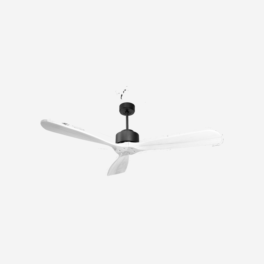 Ventilateur de plafond Réversible  Thermostat Wifi Moteur à courant continu Toits en pente Télécommande Hypersilence Mémoire FullWood
