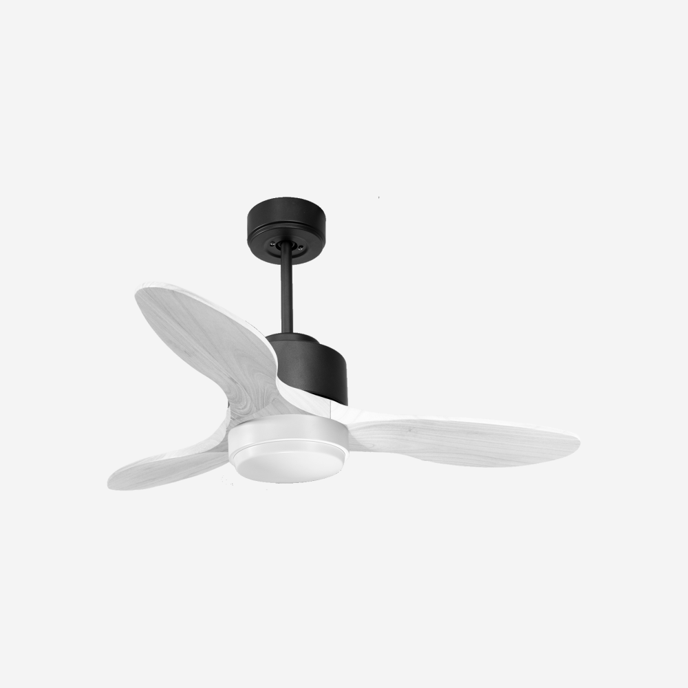 Ventilateur de plafond Réversible  Thermostat Dimmable Wifi Moteur à courant continu Toits en pente Télécommande Lumière à trois tons Hypersilence Mémoire