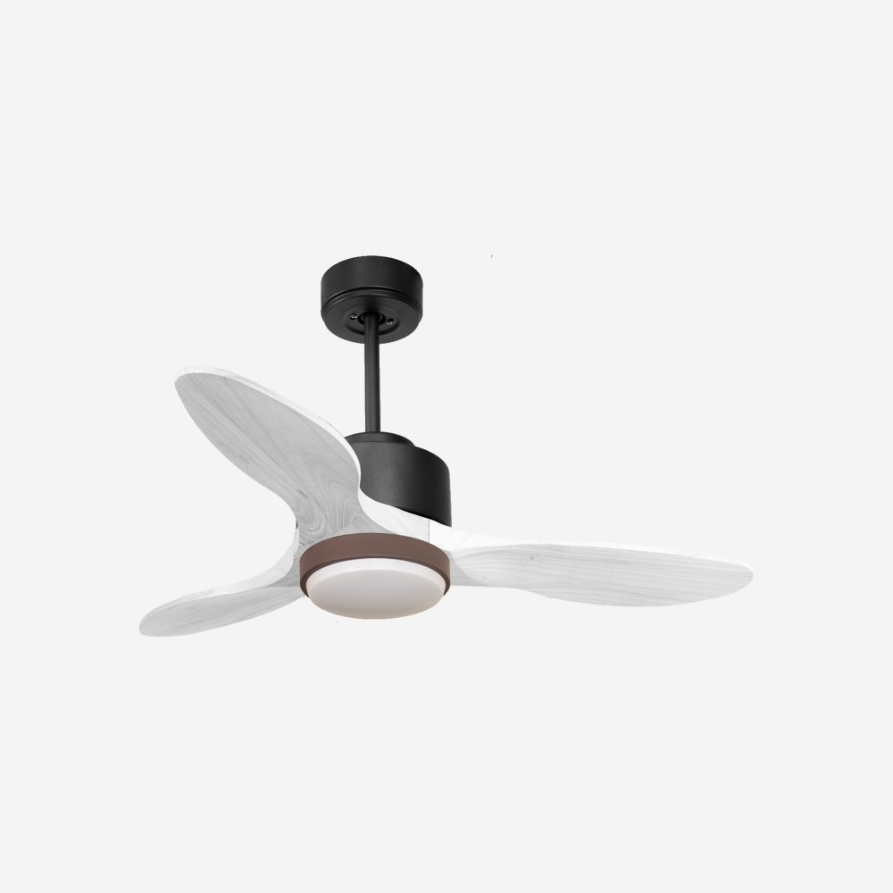 Ventilateur de plafond Réversible  Thermostat Dimmable Wifi Moteur à courant continu Toits en pente Télécommande Lumière à trois tons Hypersilence Mémoire