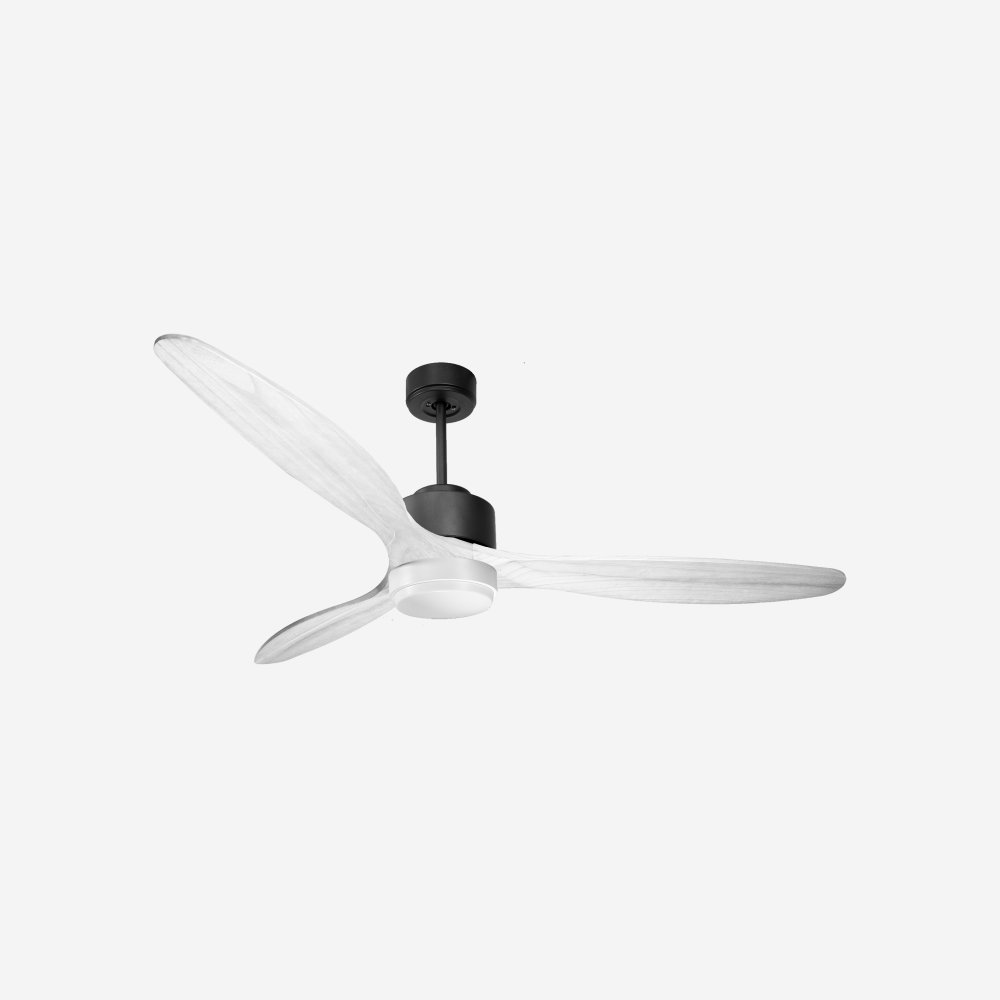 Ventilateur de plafond Réversible  Thermostat Dimmable Wifi Moteur à courant continu Toits en pente Télécommande Lumière à trois tons Hypersilence Mémoire