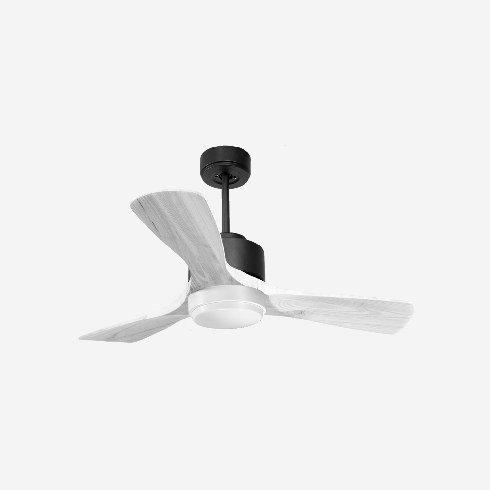 Ventilateur de plafond Réversible  Thermostat Dimmable Wifi Moteur à courant continu Toits en pente Télécommande Lumière à trois tons Hypersilence Mémoire