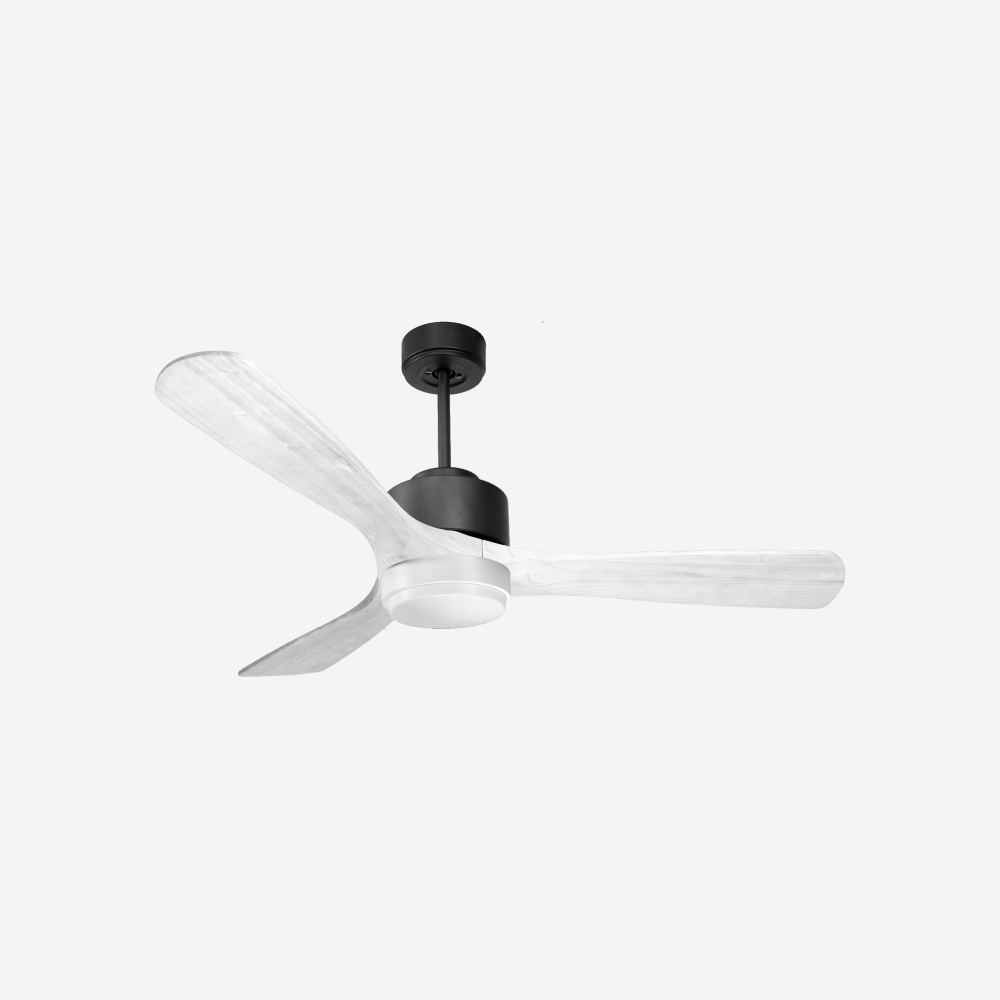 Ventilateur de plafond Réversible  Thermostat Dimmable Wifi Moteur à courant continu Toits en pente Télécommande Lumière à trois tons Hypersilence Mémoire