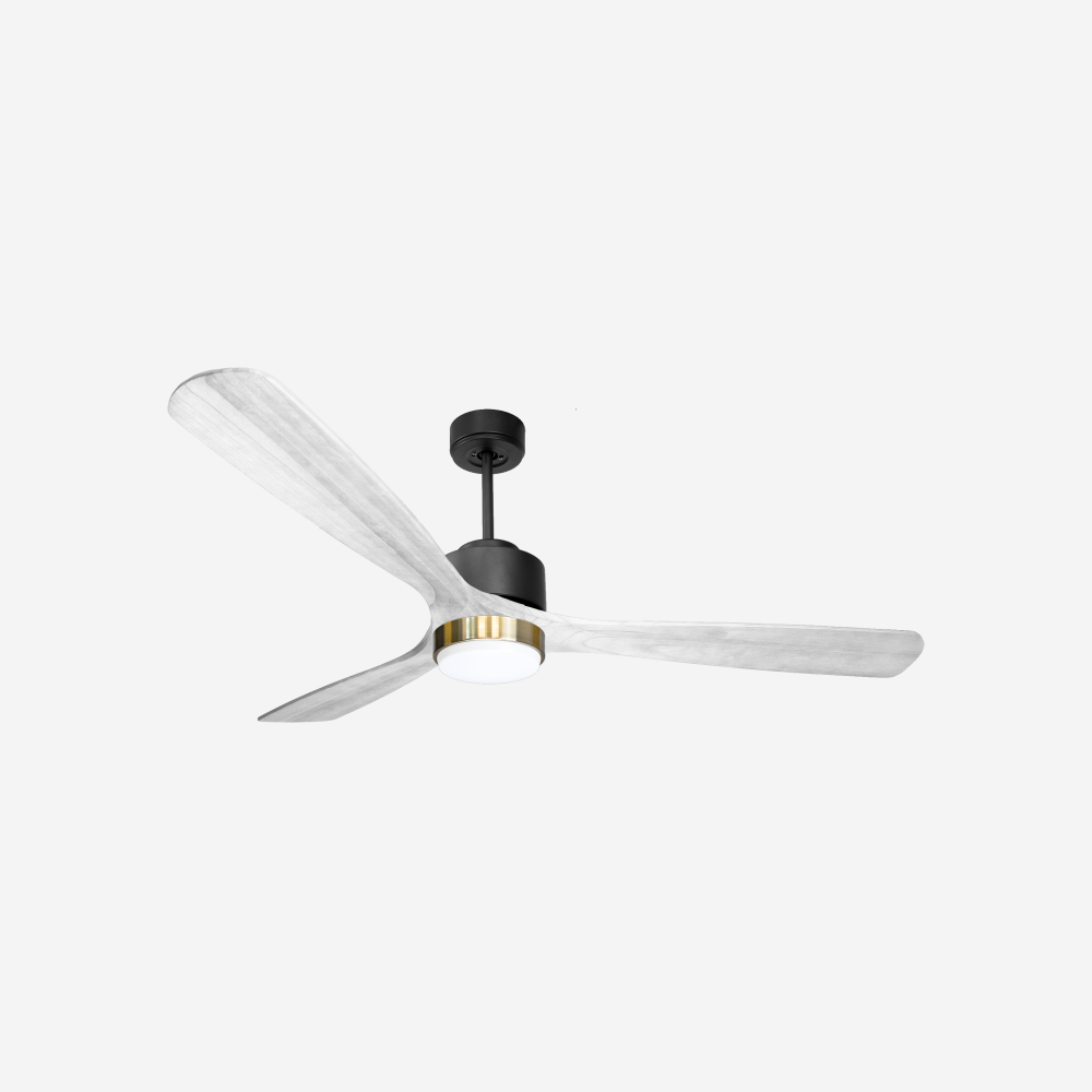 Ventilateur de plafond Réversible  Thermostat Dimmable Wifi Moteur à courant continu Toits en pente Télécommande Lumière à trois tons Hypersilence Mémoire