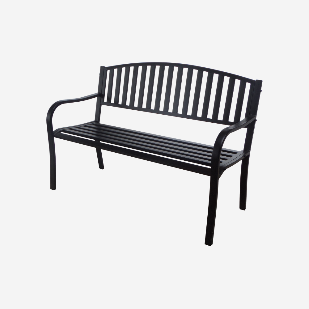 Banc extérieur en acier noir