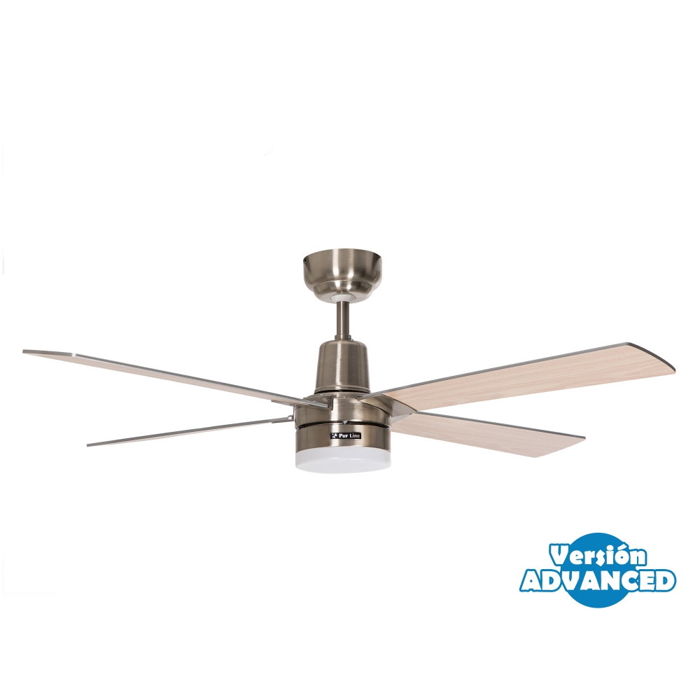 Ventilateur de plafond super silencieux avec moteur à courant continu, réversible, lumière et télécommande pour les espaces jusqu'à 40m2