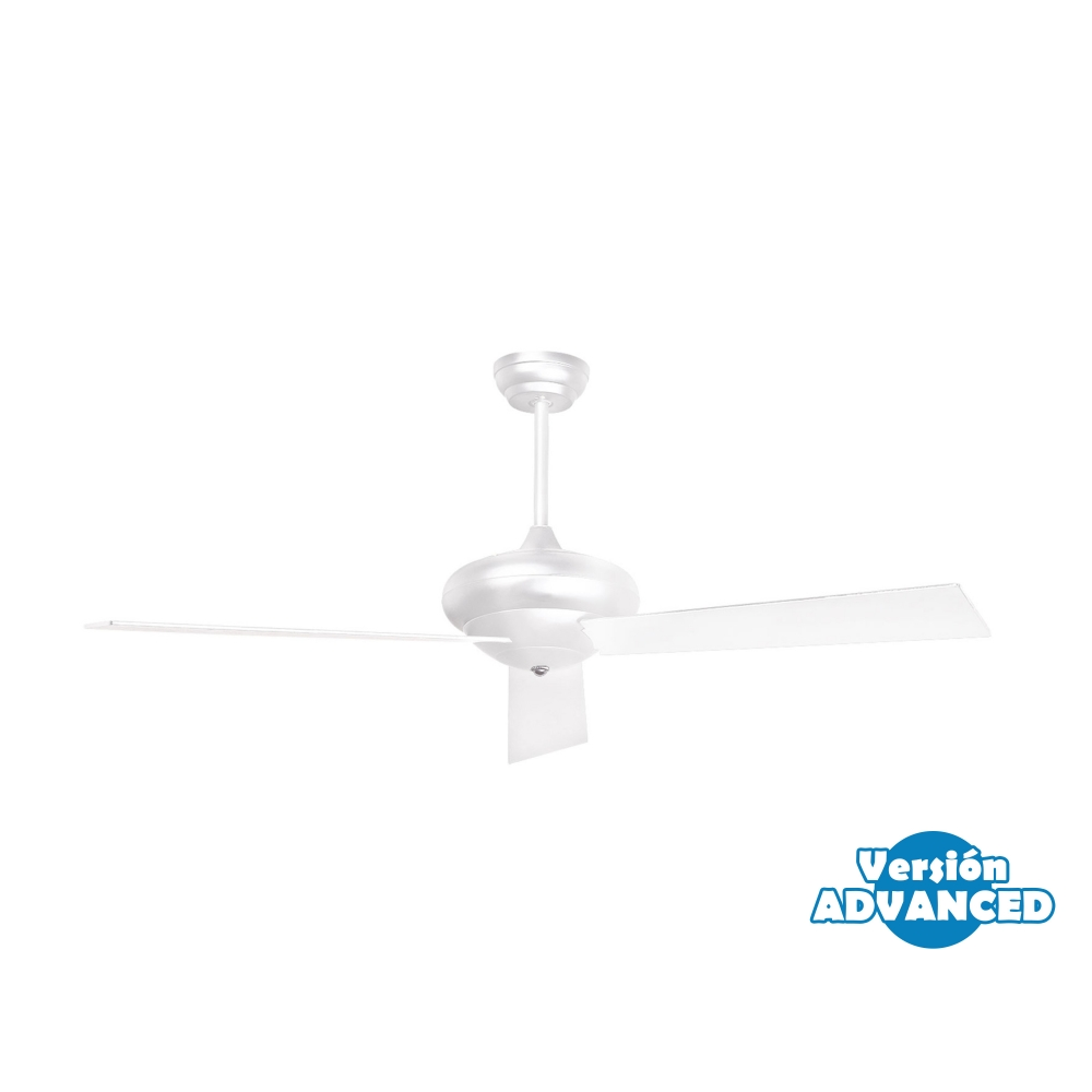 Ventilateur de plafond super silencieux avec moteur à courant continu, réversible et commande murale pour des surfaces allant jusqu'à 40m2