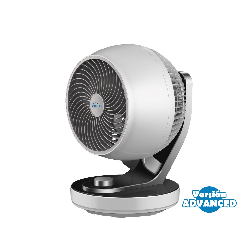 Ventilateur de table ou de sol 60W en argent avec 3 vitesses et inclinaison réglable