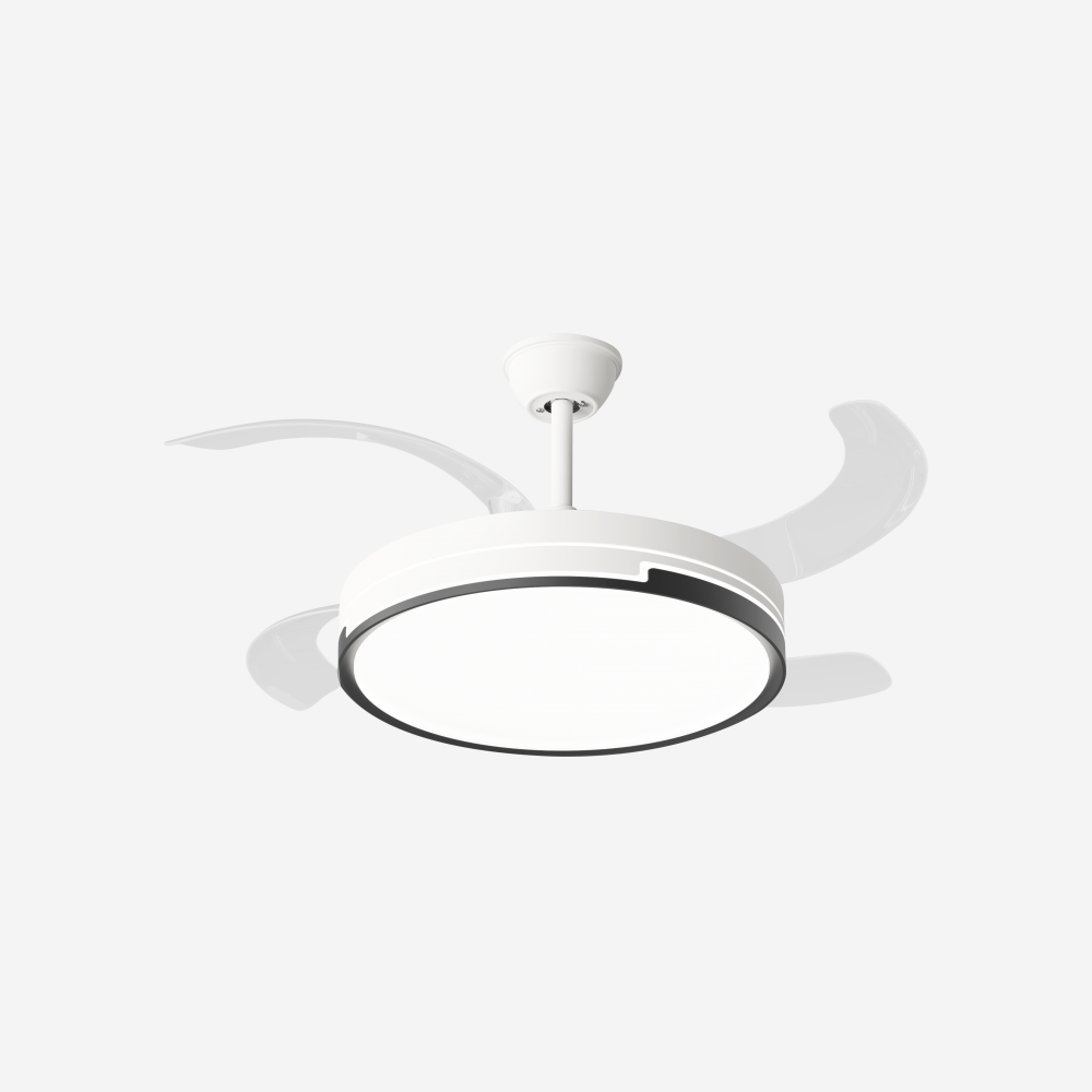 Ventilateur de plafond rétractable avec lumière LED et minuterie