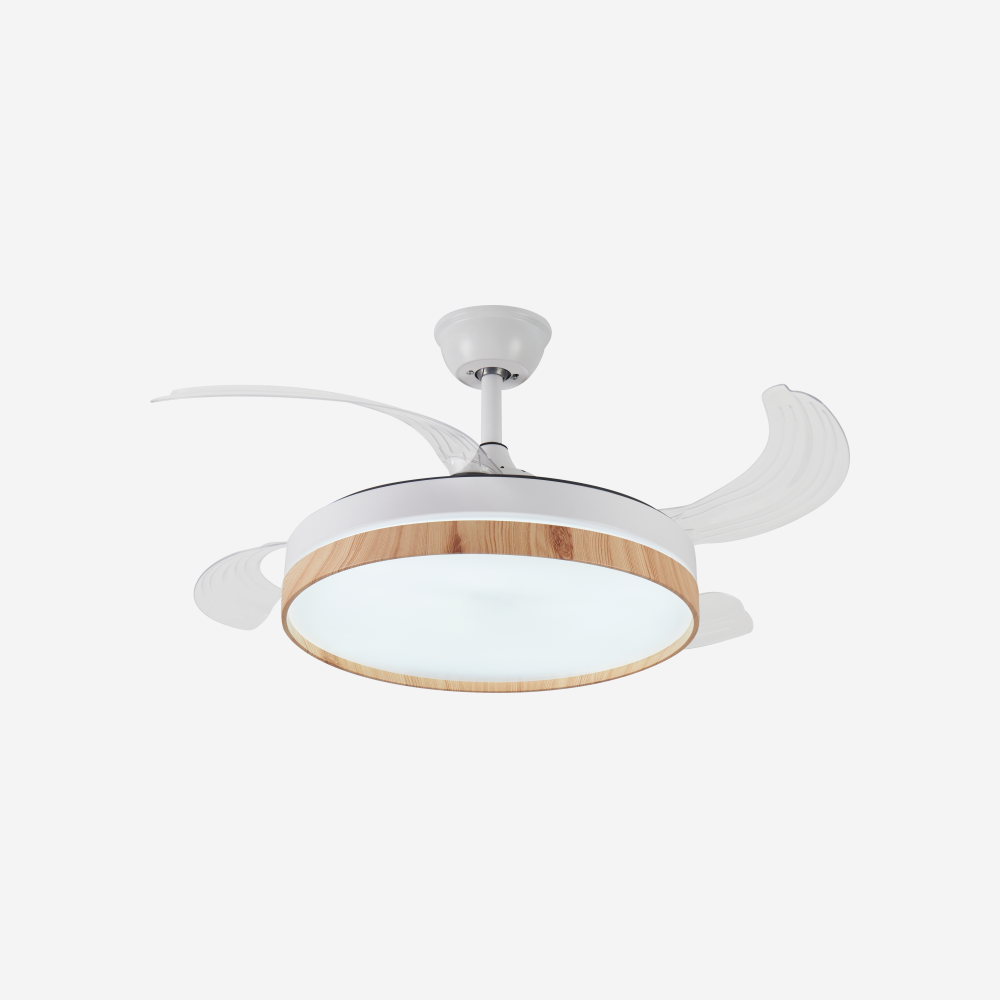 Ventilateur de plafond rétractable avec lumière LED et minuterie