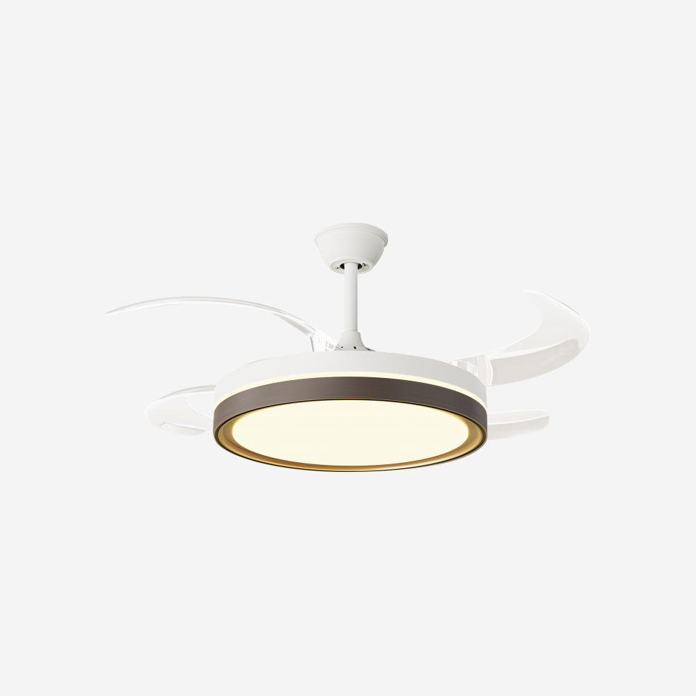 Ventilateur de plafond rétractable avec lumière LED et minuterie