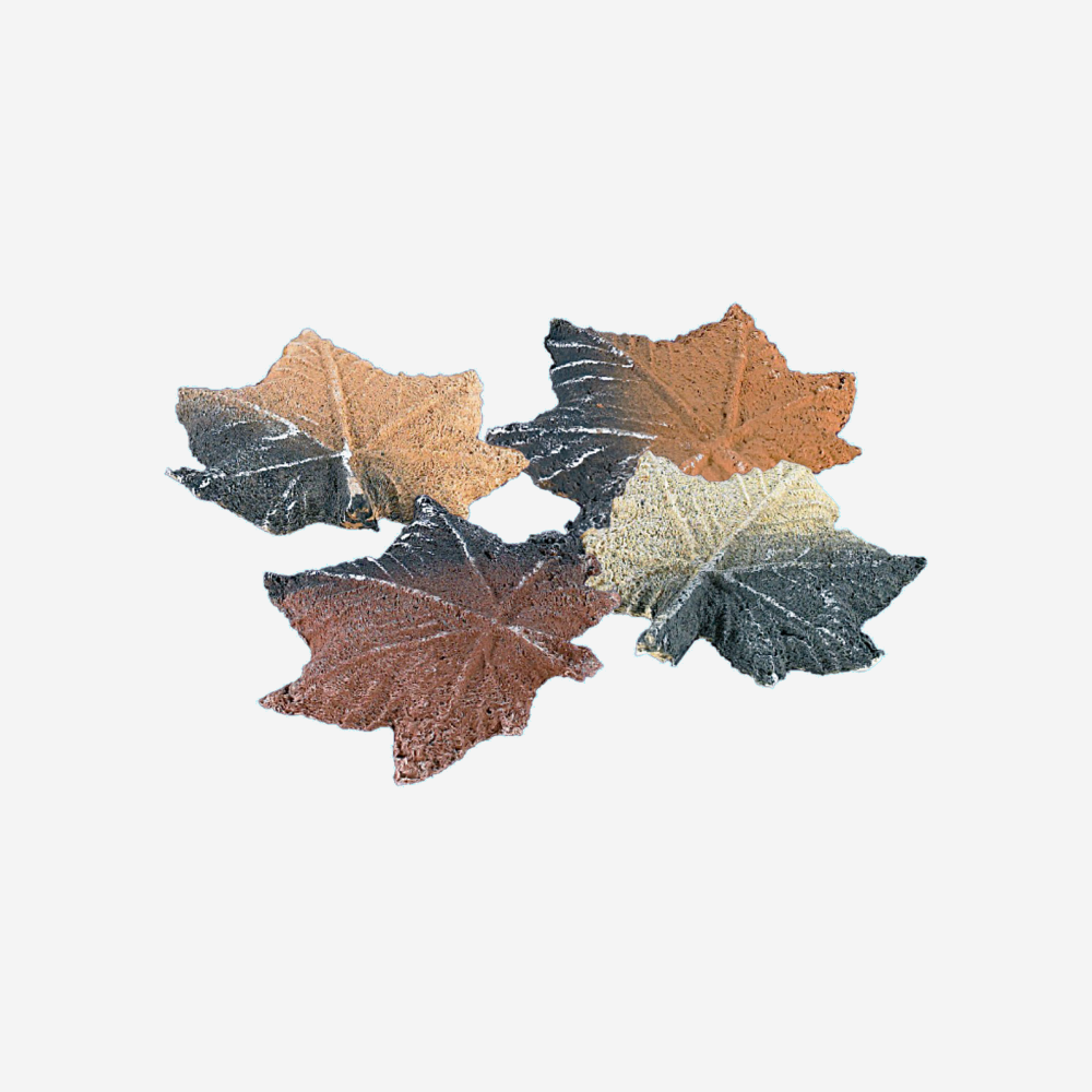 Foglie decorative in fibra ceramica per biocamini 4 unità
