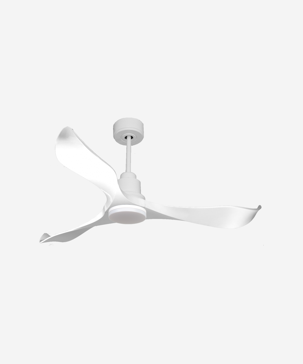 Ventilador de techo Reversible Termostato Dimable Wifi Motor DC Techos Inclinados Mando a Distancia Luz tres tonos Adaptador 2/3 Aspas Hypersilence Memoria 1